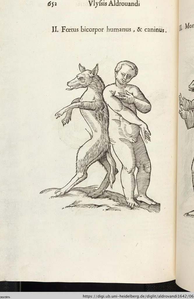 An illustration from Vlyssis Aldrovandi Patricii Bononiensis Monstrorvm Historia: cum Indice copiosissimo, 1642, leaf 670