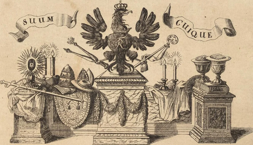 An illustration from Numismatum Modernorum Cimeliarchii Regio-Electoralis Brandenburgici Sectio Prima: continens Numismata Pontificum Romanorum, Aliorumque Ecclesiasticorum, Rariora & Elegantiora: Ære expressa & Dialogo illustrata, 1704, leaf 3