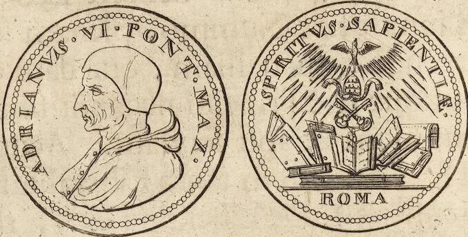 An illustration from Numismatum Modernorum Cimeliarchii Regio-Electoralis Brandenburgici Sectio Prima: continens Numismata Pontificum Romanorum, Aliorumque Ecclesiasticorum, Rariora & Elegantiora: Ære expressa & Dialogo illustrata, 1704, leaf 30