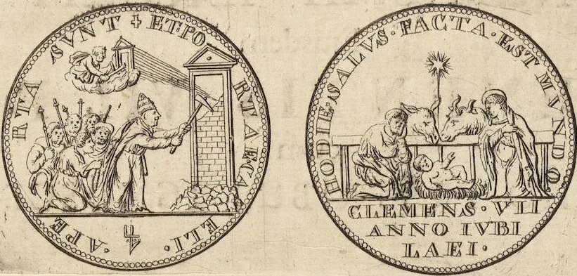 An illustration from Numismatum Modernorum Cimeliarchii Regio-Electoralis Brandenburgici Sectio Prima: continens Numismata Pontificum Romanorum, Aliorumque Ecclesiasticorum, Rariora & Elegantiora: Ære expressa & Dialogo illustrata, 1704, leaf 31