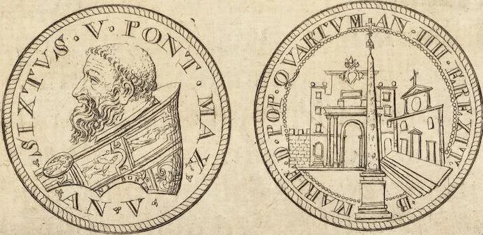An illustration from Numismatum Modernorum Cimeliarchii Regio-Electoralis Brandenburgici Sectio Prima: continens Numismata Pontificum Romanorum, Aliorumque Ecclesiasticorum, Rariora & Elegantiora: Ære expressa & Dialogo illustrata, 1704, leaf 52