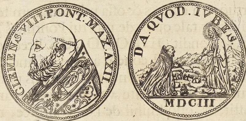An illustration from Numismatum Modernorum Cimeliarchii Regio-Electoralis Brandenburgici Sectio Prima: continens Numismata Pontificum Romanorum, Aliorumque Ecclesiasticorum, Rariora & Elegantiora: Ære expressa & Dialogo illustrata, 1704, leaf 55