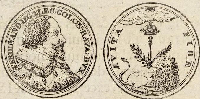 An illustration from Numismatum Modernorum Cimeliarchii Regio-Electoralis Brandenburgici Sectio Prima: continens Numismata Pontificum Romanorum, Aliorumque Ecclesiasticorum, Rariora & Elegantiora: Ære expressa & Dialogo illustrata, 1704, leaf 84
