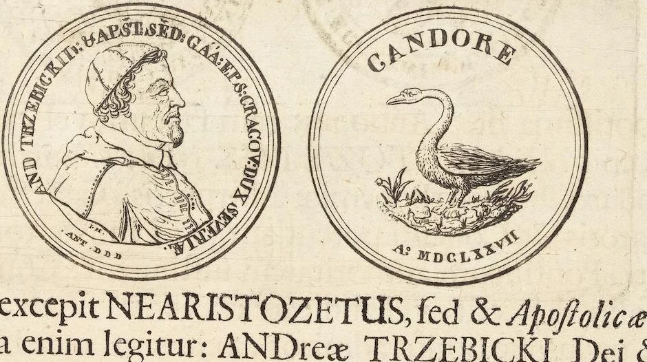 An illustration from Numismatum Modernorum Cimeliarchii Regio-Electoralis Brandenburgici Sectio Prima: continens Numismata Pontificum Romanorum, Aliorumque Ecclesiasticorum, Rariora & Elegantiora: Ære expressa & Dialogo illustrata, 1704, leaf 85