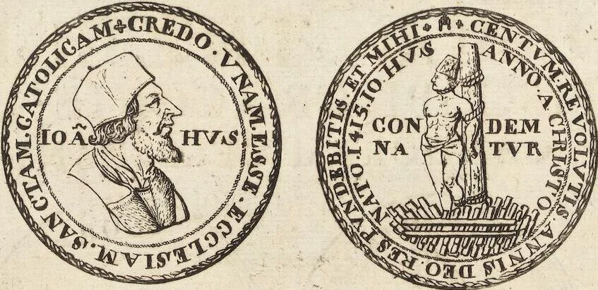 An illustration from Numismatum Modernorum Cimeliarchii Regio-Electoralis Brandenburgici Sectio Prima: continens Numismata Pontificum Romanorum, Aliorumque Ecclesiasticorum, Rariora & Elegantiora: Ære expressa & Dialogo illustrata, 1704, leaf 86