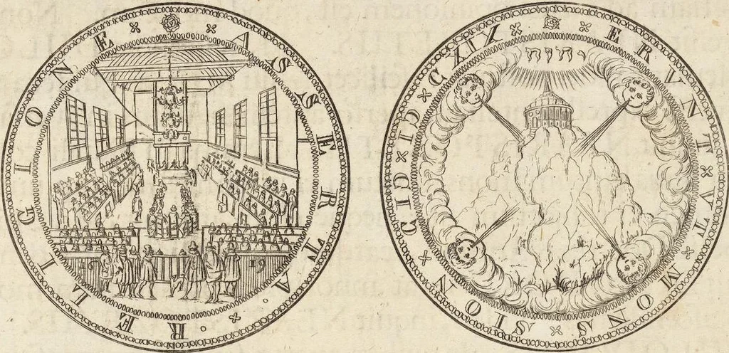 An illustration from Numismatum Modernorum Cimeliarchii Regio-Electoralis Brandenburgici Sectio Prima: continens Numismata Pontificum Romanorum, Aliorumque Ecclesiasticorum, Rariora & Elegantiora: Ære expressa & Dialogo illustrata, 1704, leaf 89