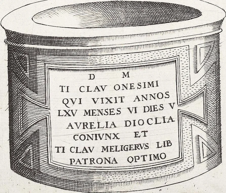 An illustration from (Band 6): VI. pars. Antiquitatum Romanarum: sive IV. tomus inscriptionum & monumentorum ..., 1602, leaf 139