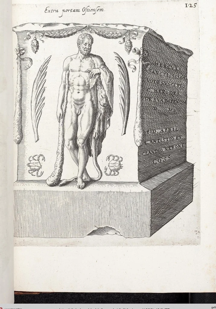 An illustration from (Band 6): VI. pars. Antiquitatum Romanarum: sive IV. tomus inscriptionum & monumentorum ..., 1602, leaf 177