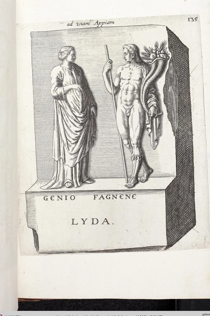 An illustration from (Band 6): VI. pars. Antiquitatum Romanarum: sive IV. tomus inscriptionum & monumentorum ..., 1602, leaf 187
