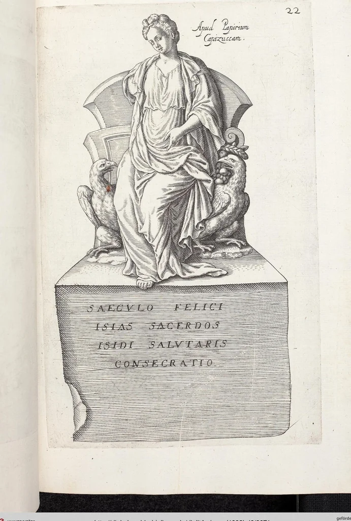 An illustration from (Band 6): VI. pars. Antiquitatum Romanarum: sive IV. tomus inscriptionum & monumentorum ..., 1602, leaf 74