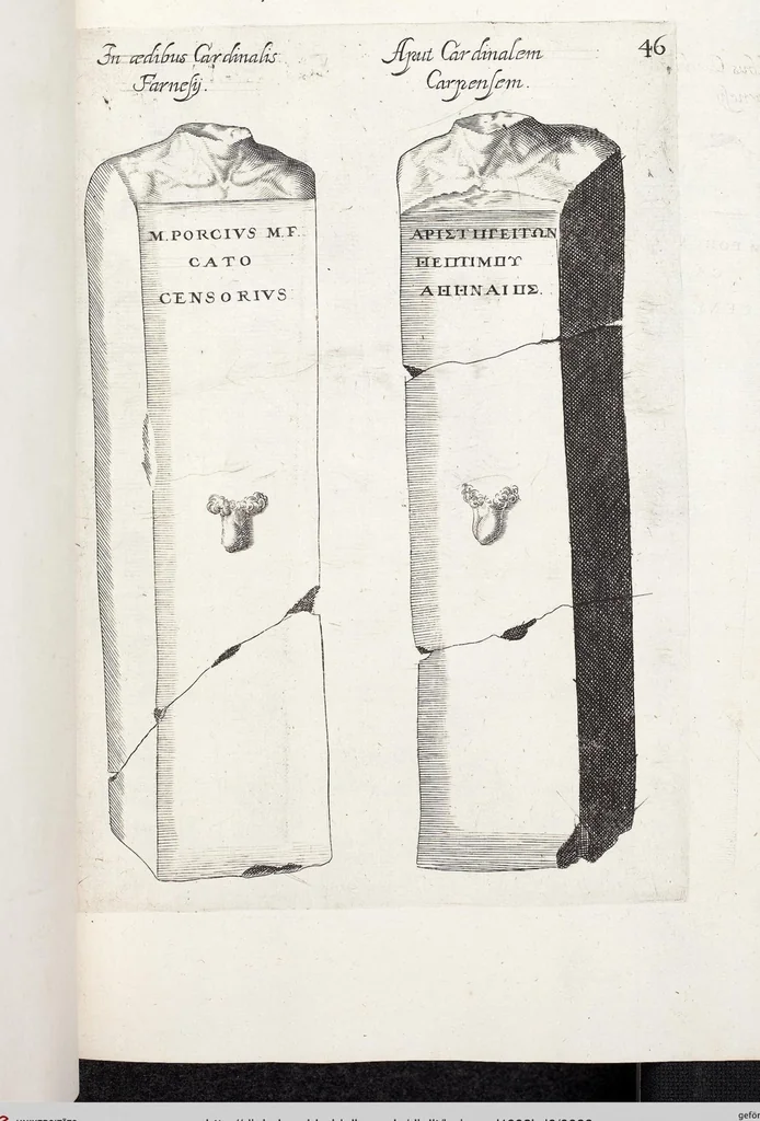 An illustration from (Band 6): VI. pars. Antiquitatum Romanarum: sive IV. tomus inscriptionum & monumentorum ..., 1602, leaf 98