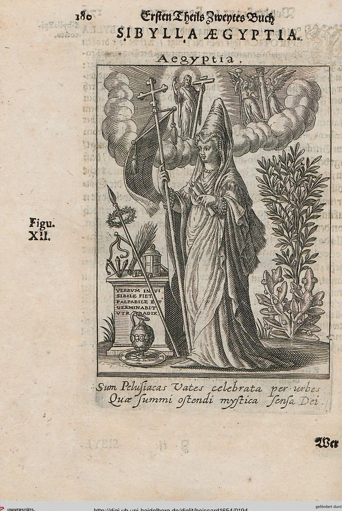 An illustration from Deorvm Fatidicorvm Synopsis Historica / Beschreibung aller vornembsten Heydnischen Oracvlorvm, 1654, leaf 194