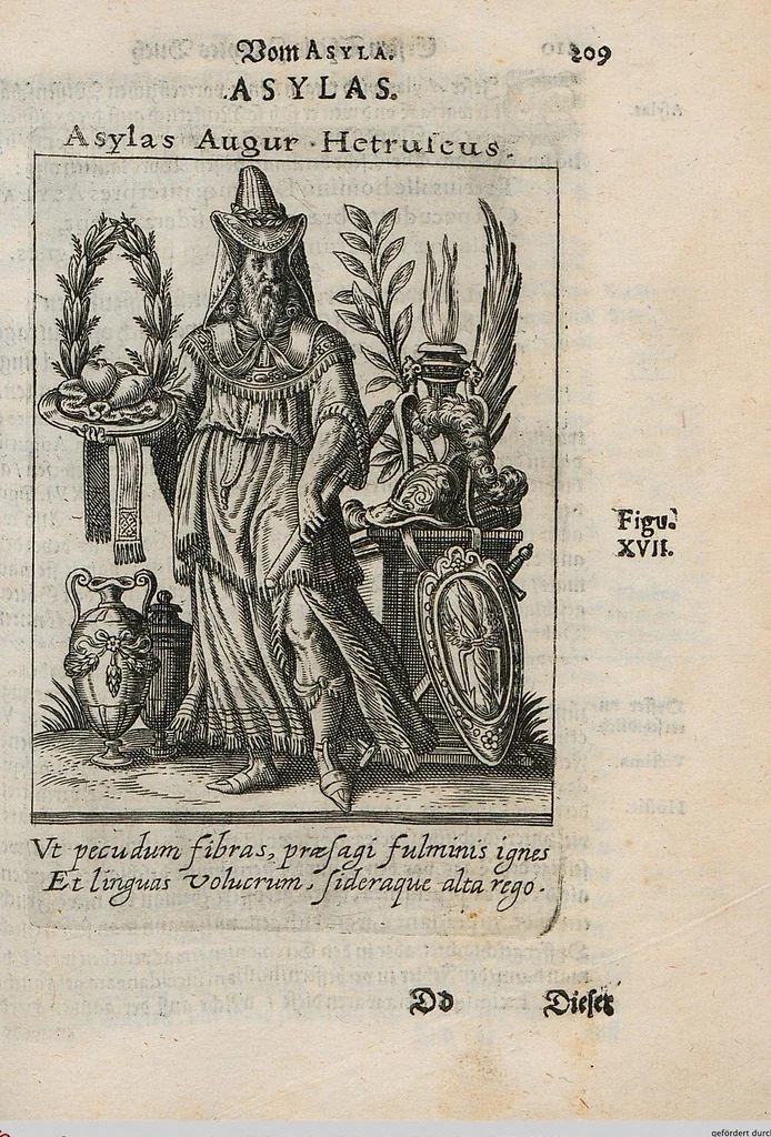 An illustration from Deorvm Fatidicorvm Synopsis Historica / Beschreibung aller vornembsten Heydnischen Oracvlorvm, 1654, leaf 223