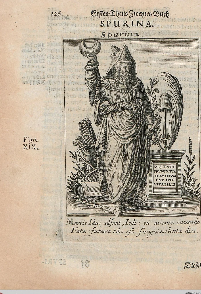 An illustration from Deorvm Fatidicorvm Synopsis Historica / Beschreibung aller vornembsten Heydnischen Oracvlorvm, 1654, leaf 240