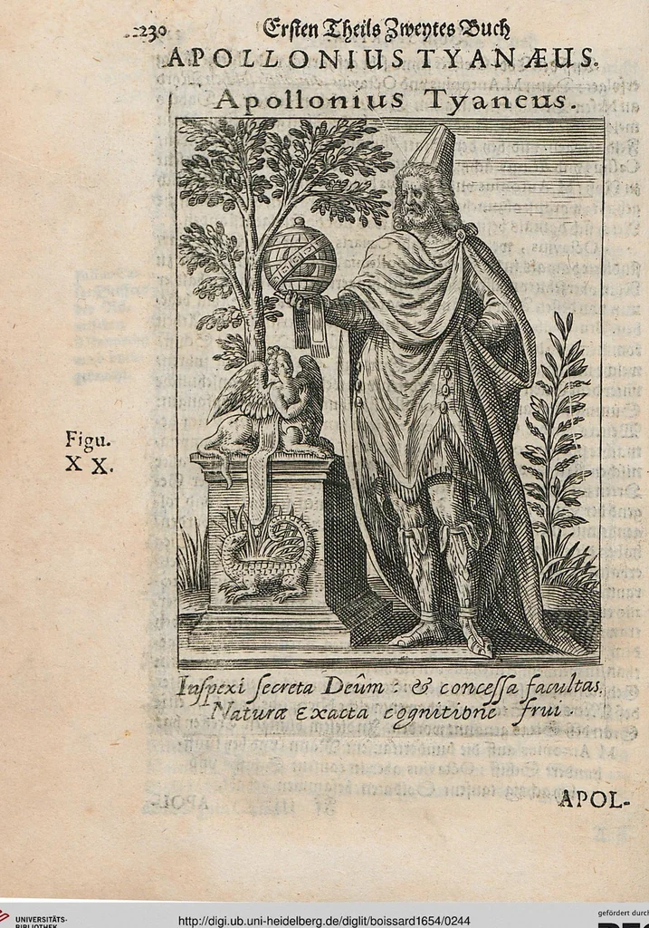 An illustration from Deorvm Fatidicorvm Synopsis Historica / Beschreibung aller vornembsten Heydnischen Oracvlorvm, 1654, leaf 244