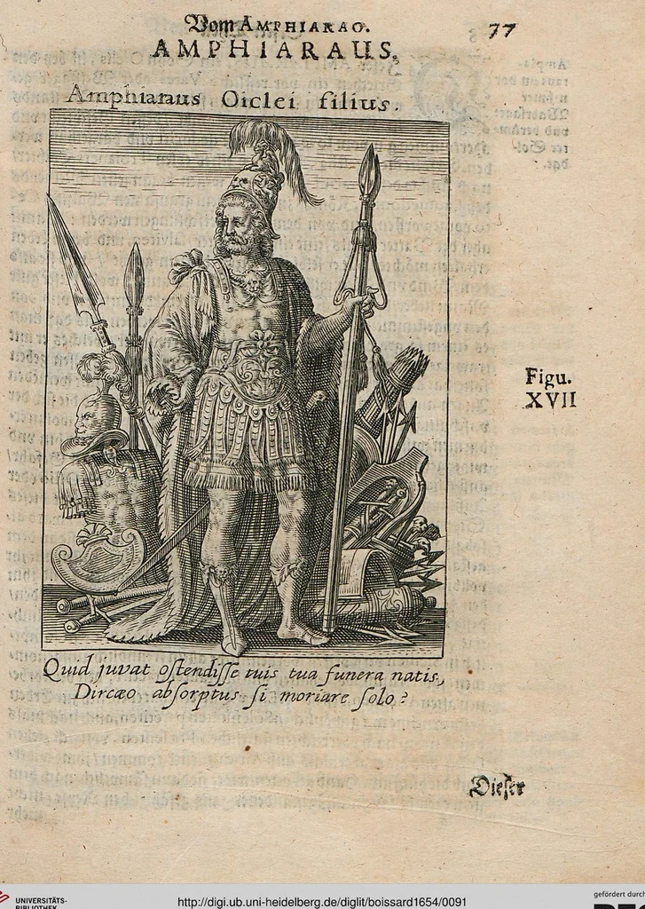 An illustration from Deorvm Fatidicorvm Synopsis Historica / Beschreibung aller vornembsten Heydnischen Oracvlorvm, 1654, leaf 91