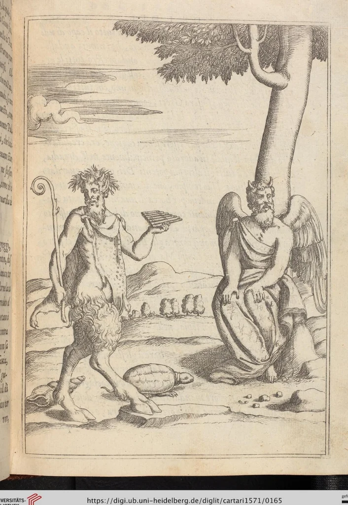 An illustration from Le Imagini De I Dei De Gli Antichi Nelle Qvali Si Contengono gl'Idoli, Riti, ceremonie, & altre cose appartenenti alla Religione de gli Antichi, 1571, leaf 165