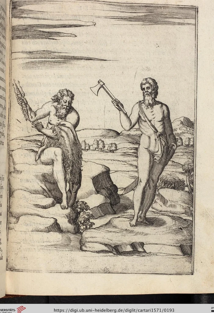 An illustration from Le Imagini De I Dei De Gli Antichi Nelle Qvali Si Contengono gl'Idoli, Riti, ceremonie, & altre cose appartenenti alla Religione de gli Antichi, 1571, leaf 193