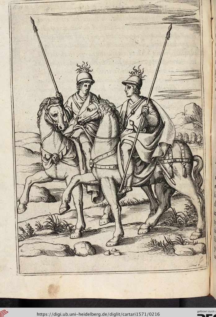 An illustration from Le Imagini De I Dei De Gli Antichi Nelle Qvali Si Contengono gl'Idoli, Riti, ceremonie, & altre cose appartenenti alla Religione de gli Antichi, 1571, leaf 216
