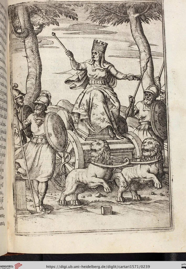 An illustration from Le Imagini De I Dei De Gli Antichi Nelle Qvali Si Contengono gl'Idoli, Riti, ceremonie, & altre cose appartenenti alla Religione de gli Antichi, 1571, leaf 239