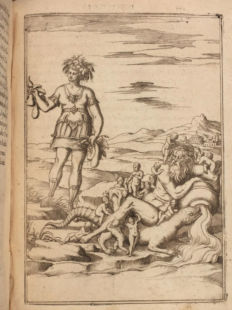 An illustration from Le Imagini De I Dei De Gli Antichi Nelle Qvali Si Contengono gl'Idoli, Riti, ceremonie, & altre cose appartenenti alla Religione de gli Antichi, 1571, leaf 301