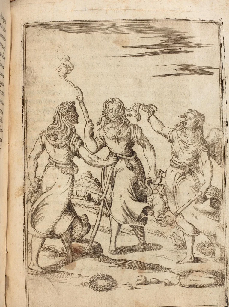 An illustration from Le Imagini De I Dei De Gli Antichi Nelle Qvali Si Contengono gl'Idoli, Riti, ceremonie, & altre cose appartenenti alla Religione de gli Antichi, 1571, leaf 319