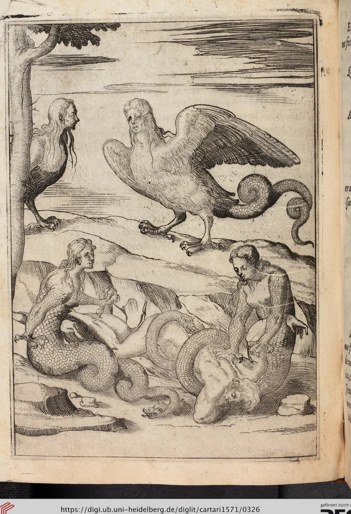 An illustration from Le Imagini De I Dei De Gli Antichi Nelle Qvali Si Contengono gl'Idoli, Riti, ceremonie, & altre cose appartenenti alla Religione de gli Antichi, 1571, leaf 326