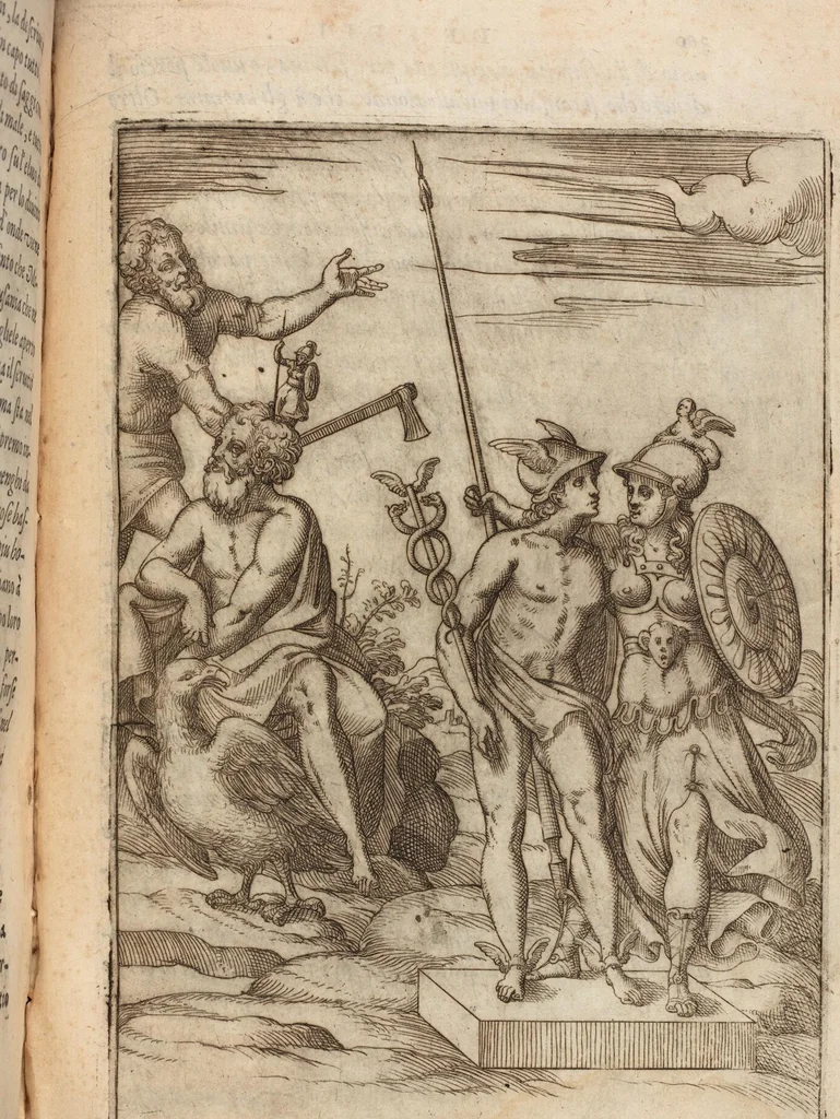 An illustration from Le Imagini De I Dei De Gli Antichi Nelle Qvali Si Contengono gl'Idoli, Riti, ceremonie, & altre cose appartenenti alla Religione de gli Antichi, 1571, leaf 391