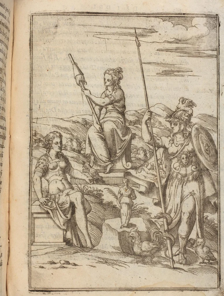 An illustration from Le Imagini De I Dei De Gli Antichi Nelle Qvali Si Contengono gl'Idoli, Riti, ceremonie, & altre cose appartenenti alla Religione de gli Antichi, 1571, leaf 393