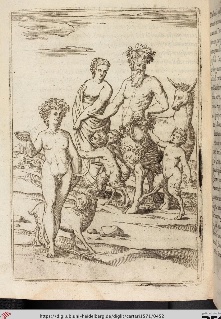 An illustration from Le Imagini De I Dei De Gli Antichi Nelle Qvali Si Contengono gl'Idoli, Riti, ceremonie, & altre cose appartenenti alla Religione de gli Antichi, 1571, leaf 452
