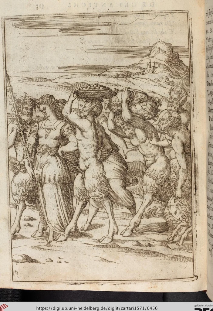 An illustration from Le Imagini De I Dei De Gli Antichi Nelle Qvali Si Contengono gl'Idoli, Riti, ceremonie, & altre cose appartenenti alla Religione de gli Antichi, 1571, leaf 456