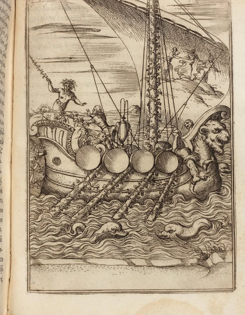 An illustration from Le Imagini De I Dei De Gli Antichi Nelle Qvali Si Contengono gl'Idoli, Riti, ceremonie, & altre cose appartenenti alla Religione de gli Antichi, 1571, leaf 465