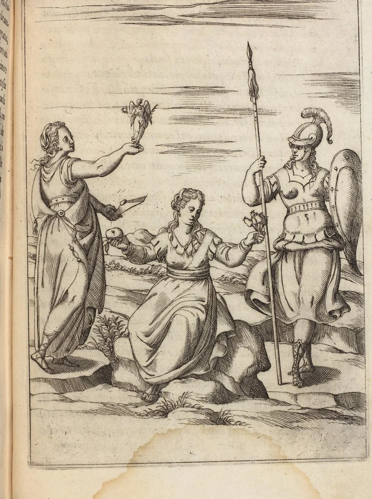 An illustration from Le Imagini De I Dei De Gli Antichi Nelle Qvali Si Contengono gl'Idoli, Riti, ceremonie, & altre cose appartenenti alla Religione de gli Antichi, 1571, leaf 581