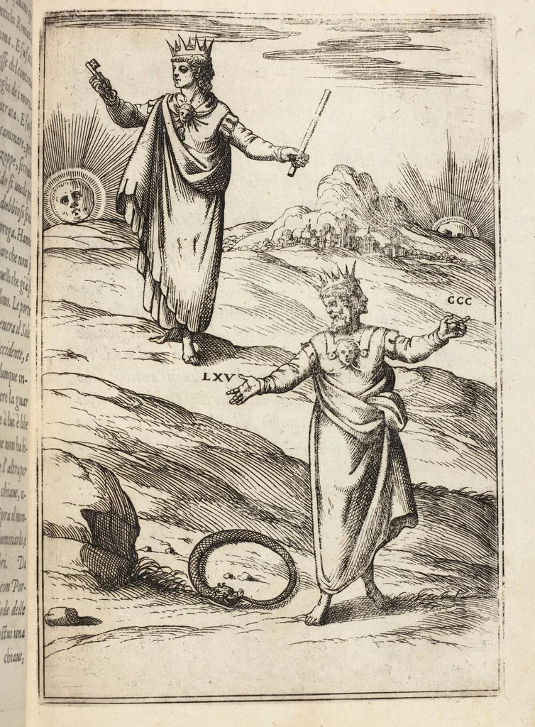 An illustration from Le Imagini De I Dei De Gli Antichi Nelle Qvali Si Contengono gl'Idoli, Riti, ceremonie, & altre cose appartenenti alla Religione de gli Antichi, 1571, leaf 79