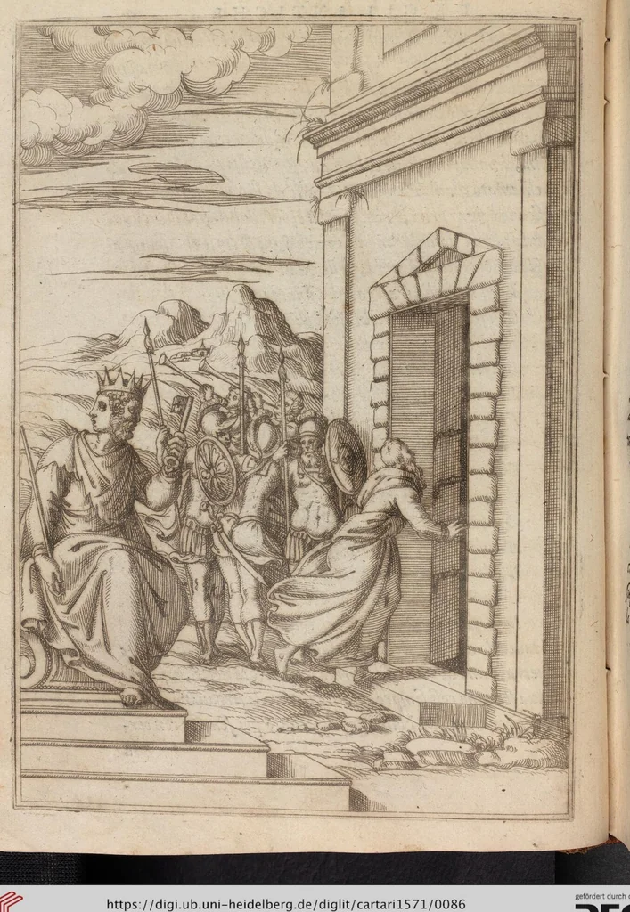 An illustration from Le Imagini De I Dei De Gli Antichi Nelle Qvali Si Contengono gl'Idoli, Riti, ceremonie, & altre cose appartenenti alla Religione de gli Antichi, 1571, leaf 86