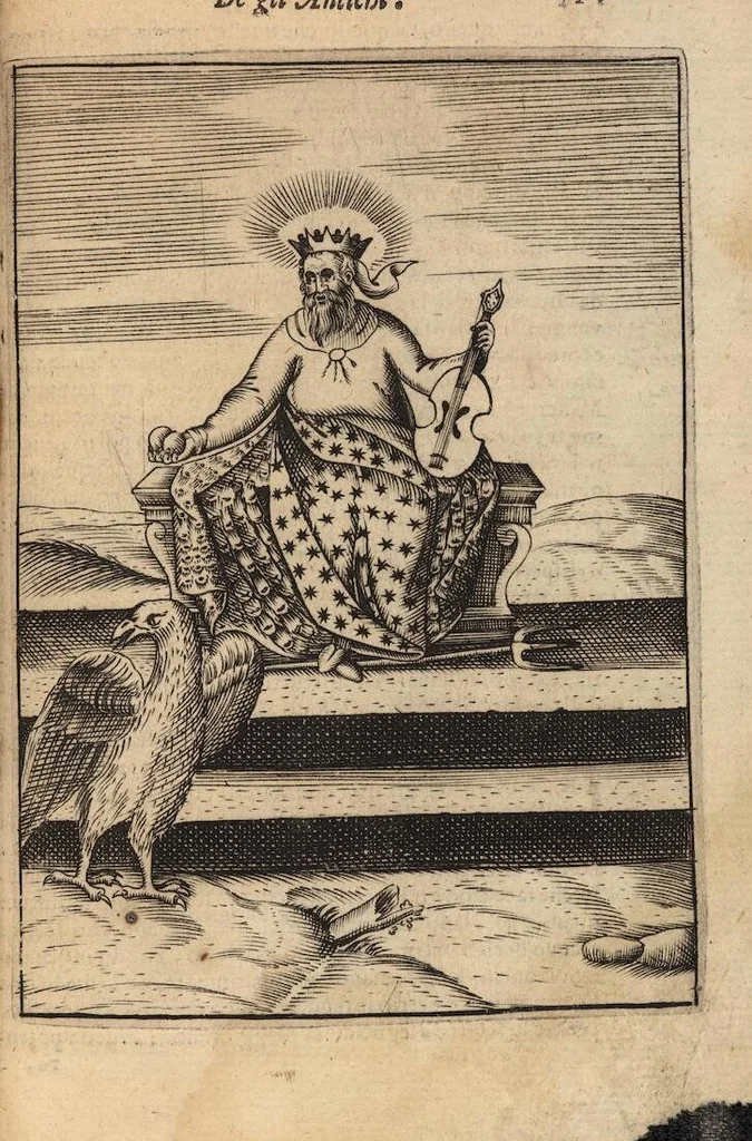 An illustration from Le imagini de i dei degli antichi nelle quali si contengono gl'idoli, i riti, le cerimonie, et altre cose appartenenti alla religione degli antichi ; con la loro espositione ; et in questa ultima impressione non solamente ridotte in forma più commoda, ma arricchite ancora di molte postille, et ... di più di 40 figure in rame …, 1603, leaf 181