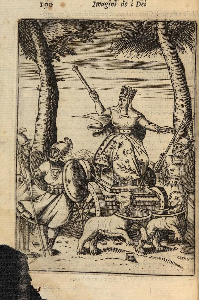 An illustration from Le imagini de i dei degli antichi nelle quali si contengono gl'idoli, i riti, le cerimonie, et altre cose appartenenti alla religione degli antichi ; con la loro espositione ; et in questa ultima impressione non solamente ridotte in forma più commoda, ma arricchite ancora di molte postille, et ... di più di 40 figure in rame …, 1603, leaf 234