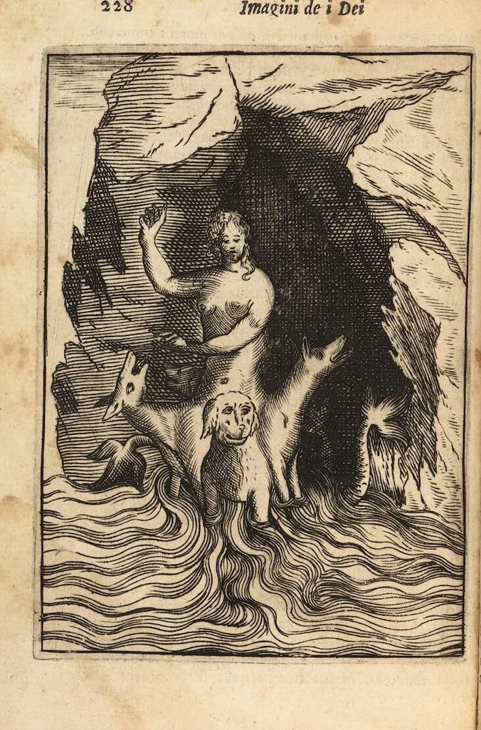 An illustration from Le imagini de i dei degli antichi nelle quali si contengono gl'idoli, i riti, le cerimonie, et altre cose appartenenti alla religione degli antichi ; con la loro espositione ; et in questa ultima impressione non solamente ridotte in forma più commoda, ma arricchite ancora di molte postille, et ... di più di 40 figure in rame …, 1603, leaf 272