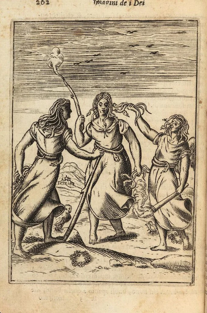 An illustration from Le imagini de i dei degli antichi nelle quali si contengono gl'idoli, i riti, le cerimonie, et altre cose appartenenti alla religione degli antichi ; con la loro espositione ; et in questa ultima impressione non solamente ridotte in forma più commoda, ma arricchite ancora di molte postille, et ... di più di 40 figure in rame …, 1603, leaf 306