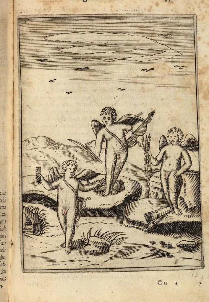 An illustration from Le imagini de i dei degli antichi nelle quali si contengono gl'idoli, i riti, le cerimonie, et altre cose appartenenti alla religione degli antichi ; con la loro espositione ; et in questa ultima impressione non solamente ridotte in forma più commoda, ma arricchite ancora di molte postille, et ... di più di 40 figure in rame …, 1603, leaf 515