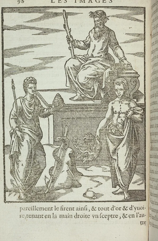 An illustration from Les images des dievx: contenant levrs pourtraits, coustumes & ceremonies de la religion des payens, 1624, leaf 118
