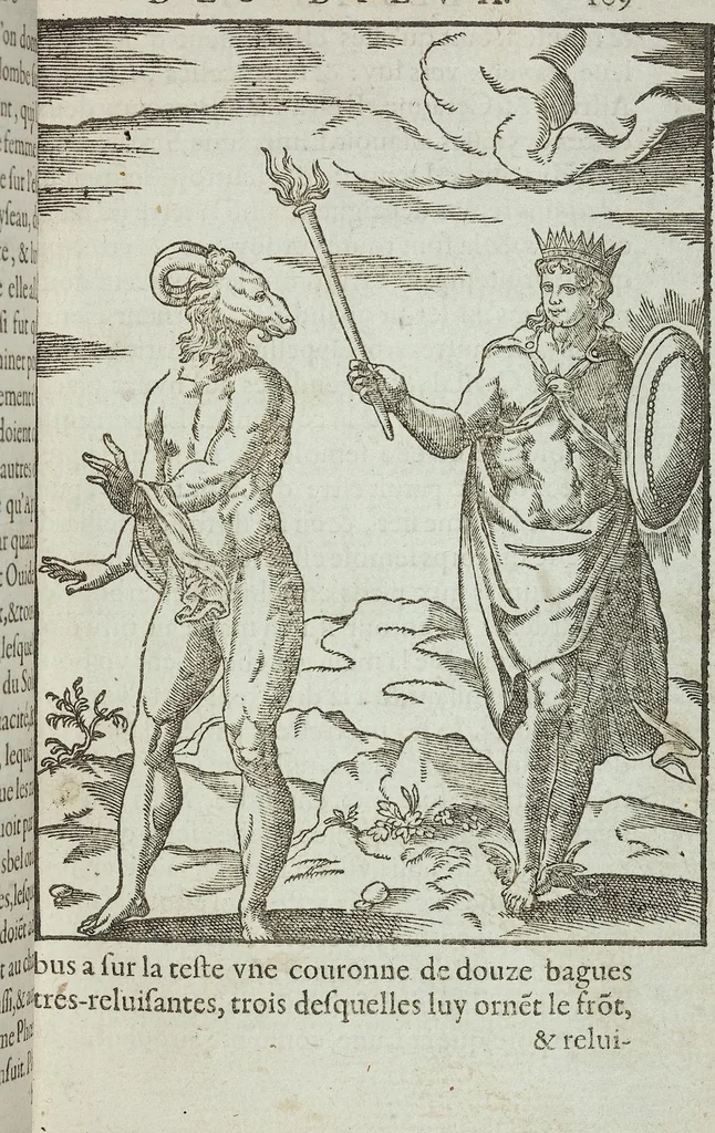 An illustration from Les images des dievx: contenant levrs pourtraits, coustumes & ceremonies de la religion des payens, 1624, leaf 129