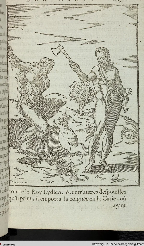 An illustration from Les images des dievx: contenant levrs pourtraits, coustumes & ceremonies de la religion des payens, 1624, leaf 227