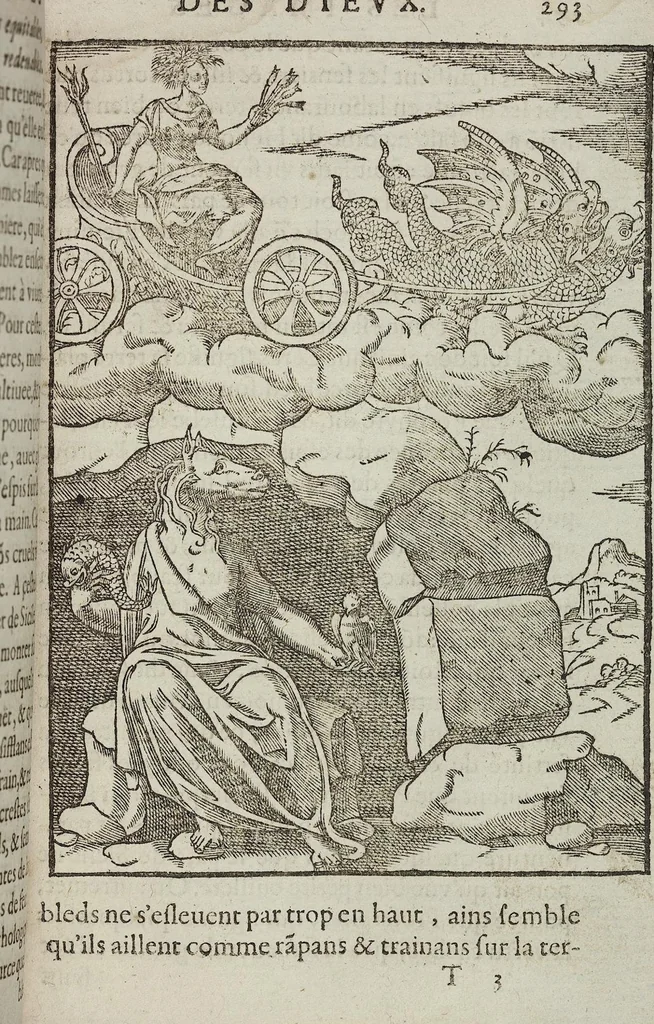 An illustration from Les images des dievx: contenant levrs pourtraits, coustumes & ceremonies de la religion des payens, 1624, leaf 313