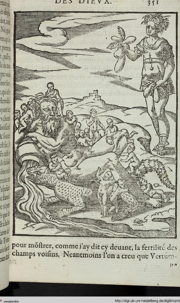 An illustration from Les images des dievx: contenant levrs pourtraits, coustumes & ceremonies de la religion des payens, 1624, leaf 371