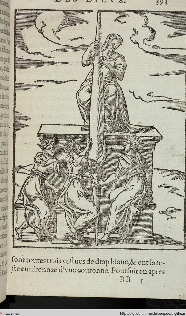 An illustration from Les images des dievx: contenant levrs pourtraits, coustumes & ceremonies de la religion des payens, 1624, leaf 413