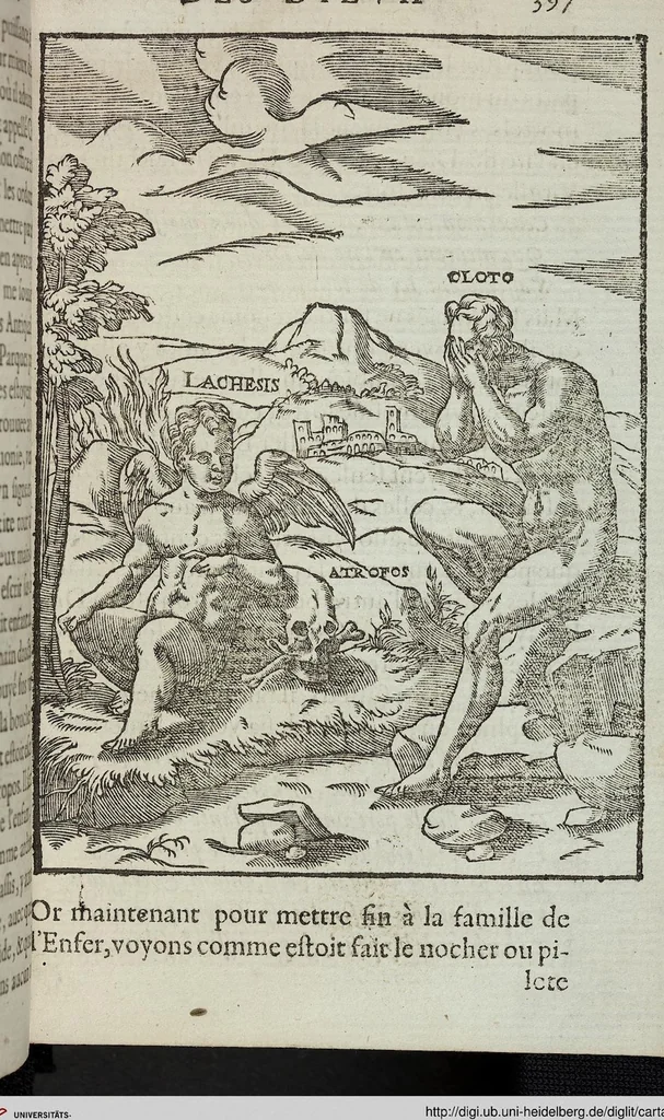 An illustration from Les images des dievx: contenant levrs pourtraits, coustumes & ceremonies de la religion des payens, 1624, leaf 417