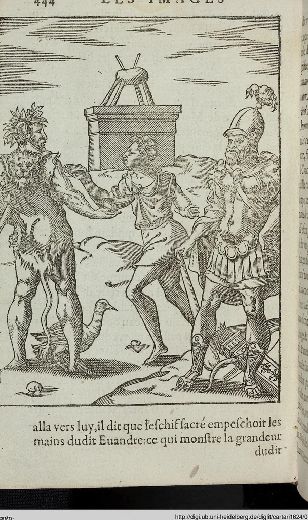 An illustration from Les images des dievx: contenant levrs pourtraits, coustumes & ceremonies de la religion des payens, 1624, leaf 464