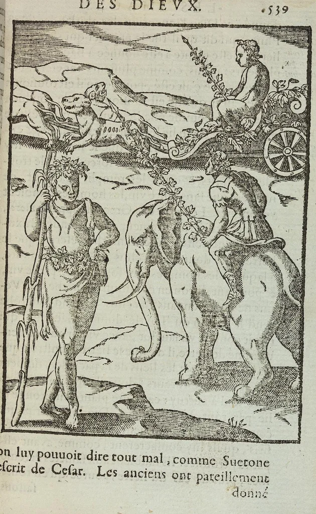 An illustration from Les images des dievx: contenant levrs pourtraits, coustumes & ceremonies de la religion des payens, 1624, leaf 555