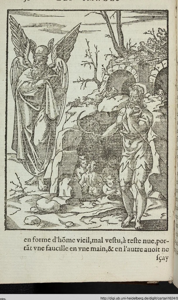 An illustration from Les images des dievx: contenant levrs pourtraits, coustumes & ceremonies de la religion des payens, 1624, leaf 58